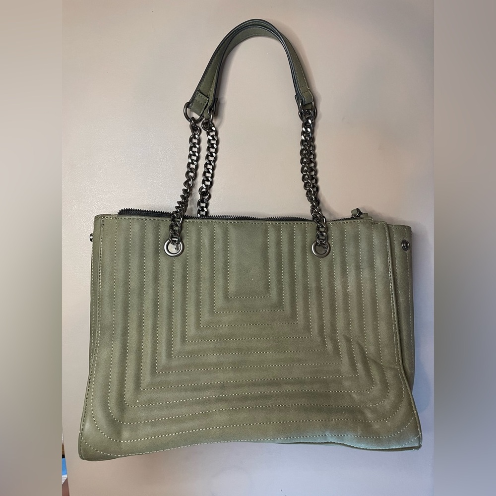 Stylish Olive Green Quilted Handbag